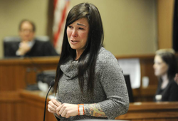 January Neatherlin addressing the courtroom during her sentencing on Friday, March 9, 2018