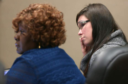 January Neatherlin listening to parents speak during her sentencing on Friday, March 9, 2018