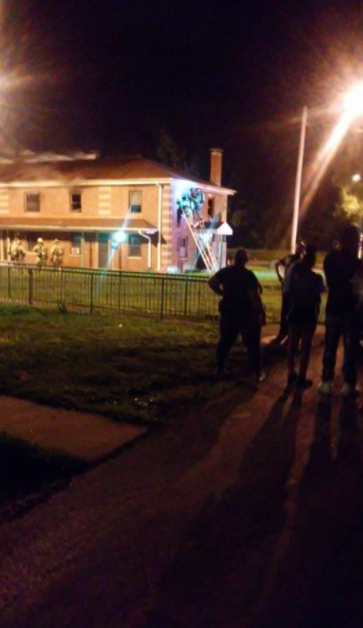 Firefighters at the scene