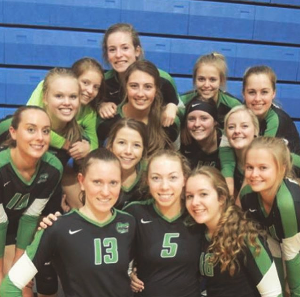Jayda with her volleyball teammates