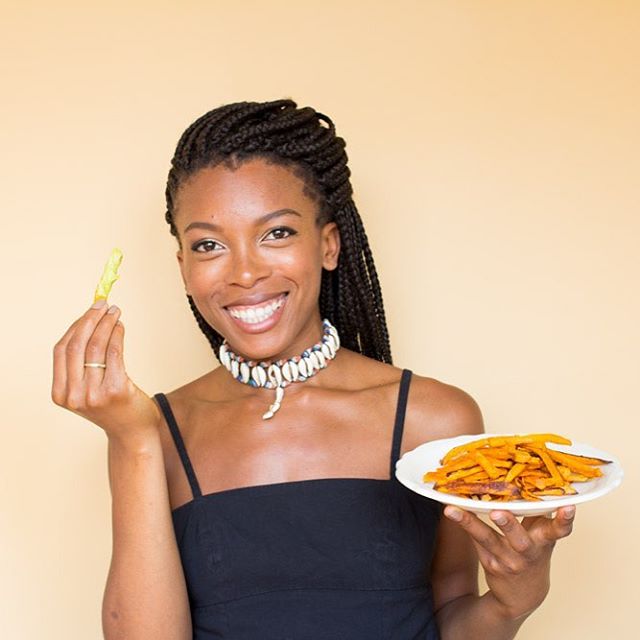 Jenne eating sweet potatoes