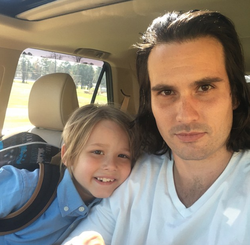 Her ex Husband with their child, Roman.