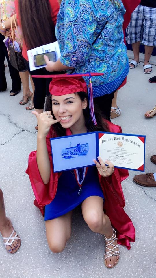 Photo of Jocelyn at her high school graduation