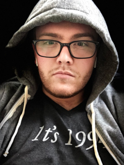 Selfie of Jonathan Haas that he has shared on his Twitter of himself wearing a hoodie.