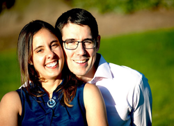 Josh Harder with his wife Pamela Sud.