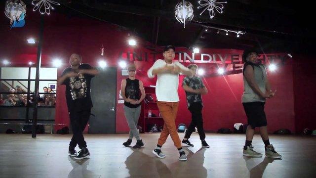 Josh Price performing with the immaBEAST dance crew in a choreography