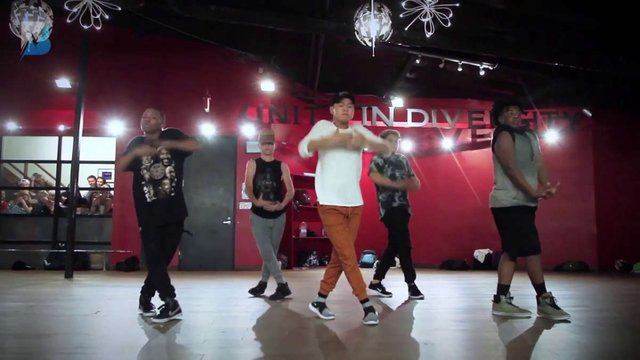 Josh Price performing with the immaBEAST dance crew in a choreography