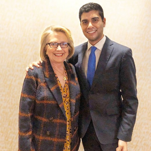 Kaivan Shroff with Hillary Clinton