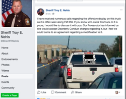 Post that was made by the Fort Bend County Sheriff, Troy Nehls.