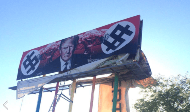 Photo of the Donald Trump billboard.