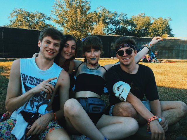 Katie with friends at a festival