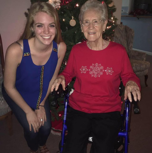 Photo of Kelsey and with her grandmother