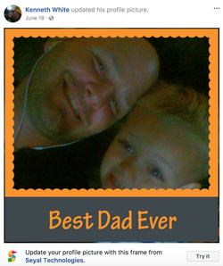 Post from the Facebook of Kenneth White with his son.