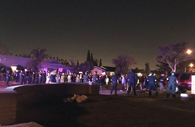 Protestors in Anaheim, California