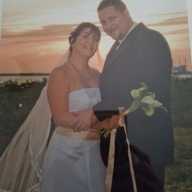 Wedding photo of Kevin and his bride, Janet