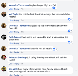Screenshots of Facebook users who don't believe that Kristen McDowell is telling the truth.