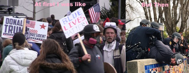 Based Stick Man was holding a Blue Live Matter Sign