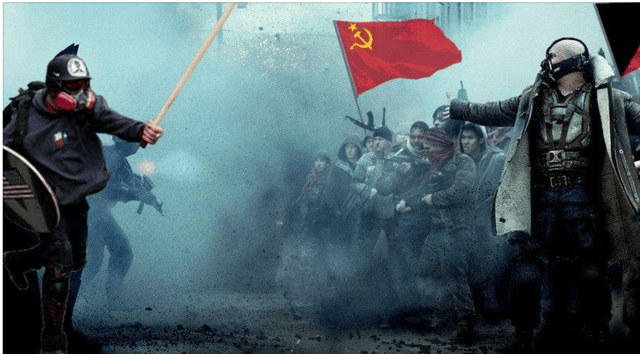 Meme of Based Stick Man Fighting Communism