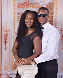 Photo of LaDavid Johnson with is wife, Myeshia Johnson.