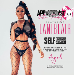 Flier with Lani Blair on it that is used for promotional purposes.