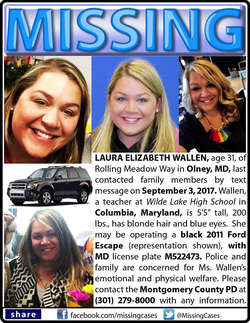 Poster to help find Laura Elizabeth Wallen by Locate The Missing