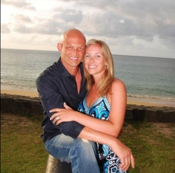 Lee Goggin with his wife Courtney.