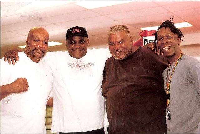 Eddie Mustafa Muhammad,Mike McCallum,Leon Muhammad,Livingstone Bramble (L to R)