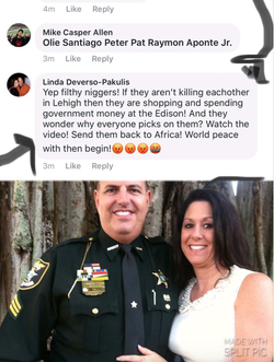 Screenshot of the racist commentary that Linda Gregory-Pakulis made on Facebook.
