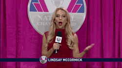 Lindsay McCormick reporting at an event