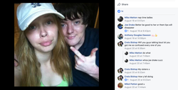 Photo of Creio Bishop and McKayla Biedenbach that he shared on his Facebook, in which he was berated from some other users or friends who teased him about his relationship with Biedenbach.