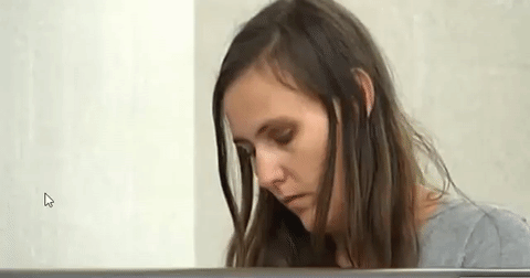 During her time inside the court.