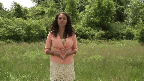Merinda reporting in the field