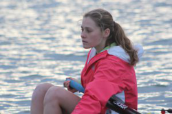 Micah at an early morning rowing practice