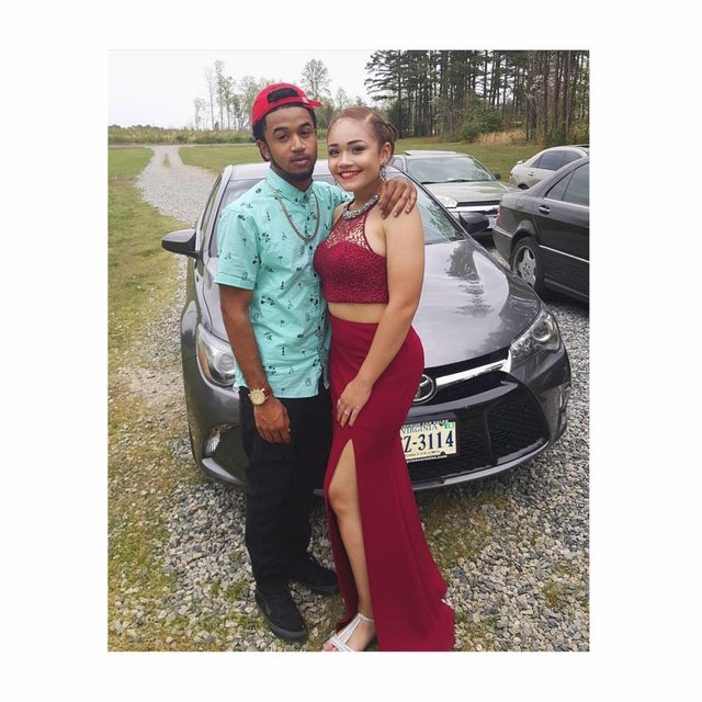 With her boyfriend