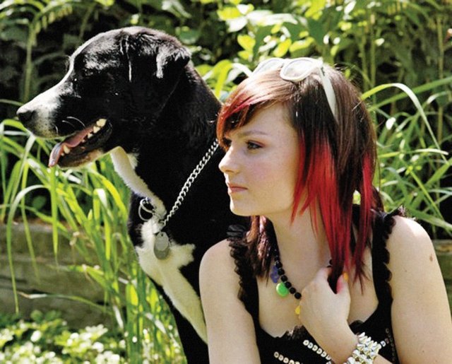 Molly and her guide dog Gypsy