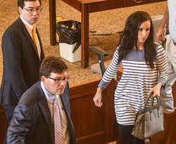 A probable cause hearing for former Lafayette High teacher Molly Wray, right, was waived at the Lafayette County Courthouse, in Oxford, Mississippi on Monday, July 16, 2018.