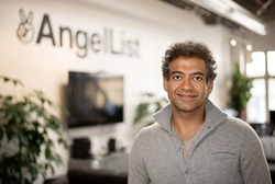 Photo of Naval Ravikant at the AngelList headquarters.