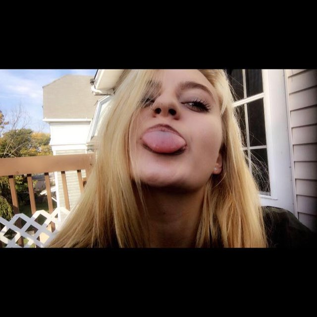 Making a funny face