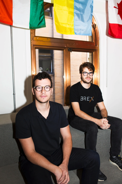 Pedro Franceschi with his collaborator, Henrique Dubugras in a photoshoot for The New York Times.