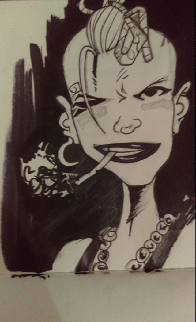 Drawing by Pedro of Tank Girl.