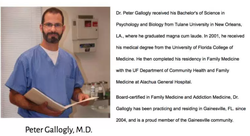Image and screenshot of Peter Gallogly and description.