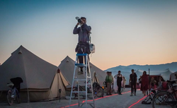 Peter Ruprecht taking photos at Burning Man