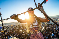 Photo of Paris Hilton taken by Peter Ruprecht at Burning Man