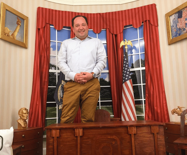 In a mini Oval Office