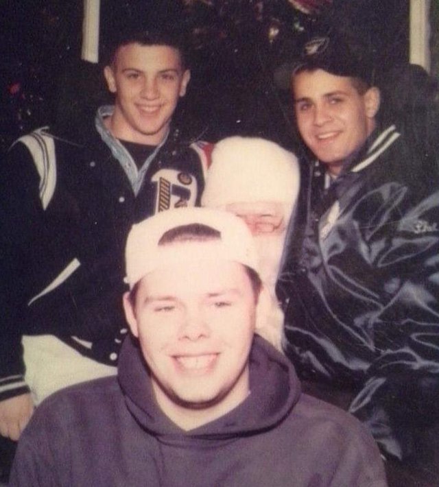 Andy Santos & Phil Correa In Football Jackets (L to R)