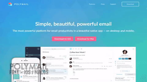 Polymail Landing page