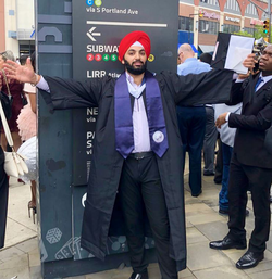 Singh graduating from Baruch College