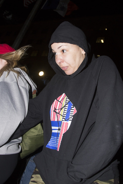 Stevens leaves Queens Criminal Court following her arraignment on Sunday, April 8, 2018.