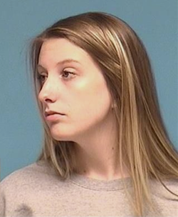 Side profile mugshot of Sarah Conway