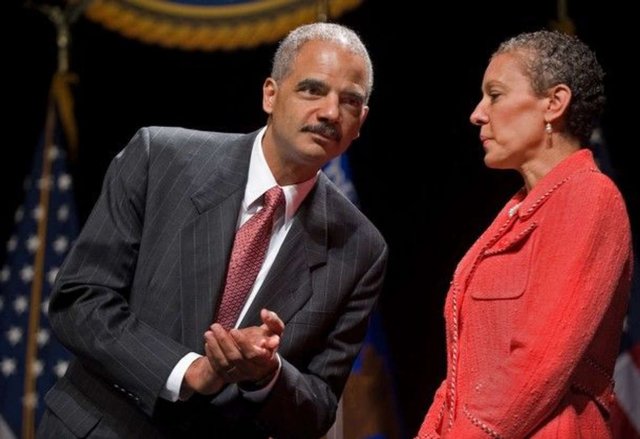 Sharon Malone and her husband, Eric Holder